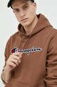 Βαμβακερή μπλούζα Champion καφέ 217858