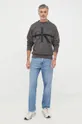 Bombažna mikica Calvin Klein Jeans siva