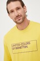 Bavlněná mikina United Colors of Benetton žlutá 3J68U100F.27T