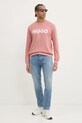 HUGO bluza bawełniana 50477328 różowy AA00
