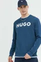 μπλε Βαμβακερή μπλούζα HUGO
