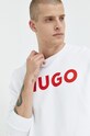 Bavlněná mikina HUGO bílá 50477328