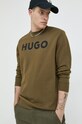 HUGO bluza bawełniana zielony 50477328