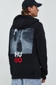 HUGO hanorac de bumbac 50477613 negru