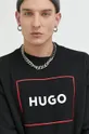 μαύρο Βαμβακερή μπλούζα HUGO