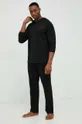 Tričko s dlhým rukávom HUGO čierna