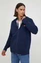 Βαμβακερή μπλούζα Wrangler σκούρο μπλε