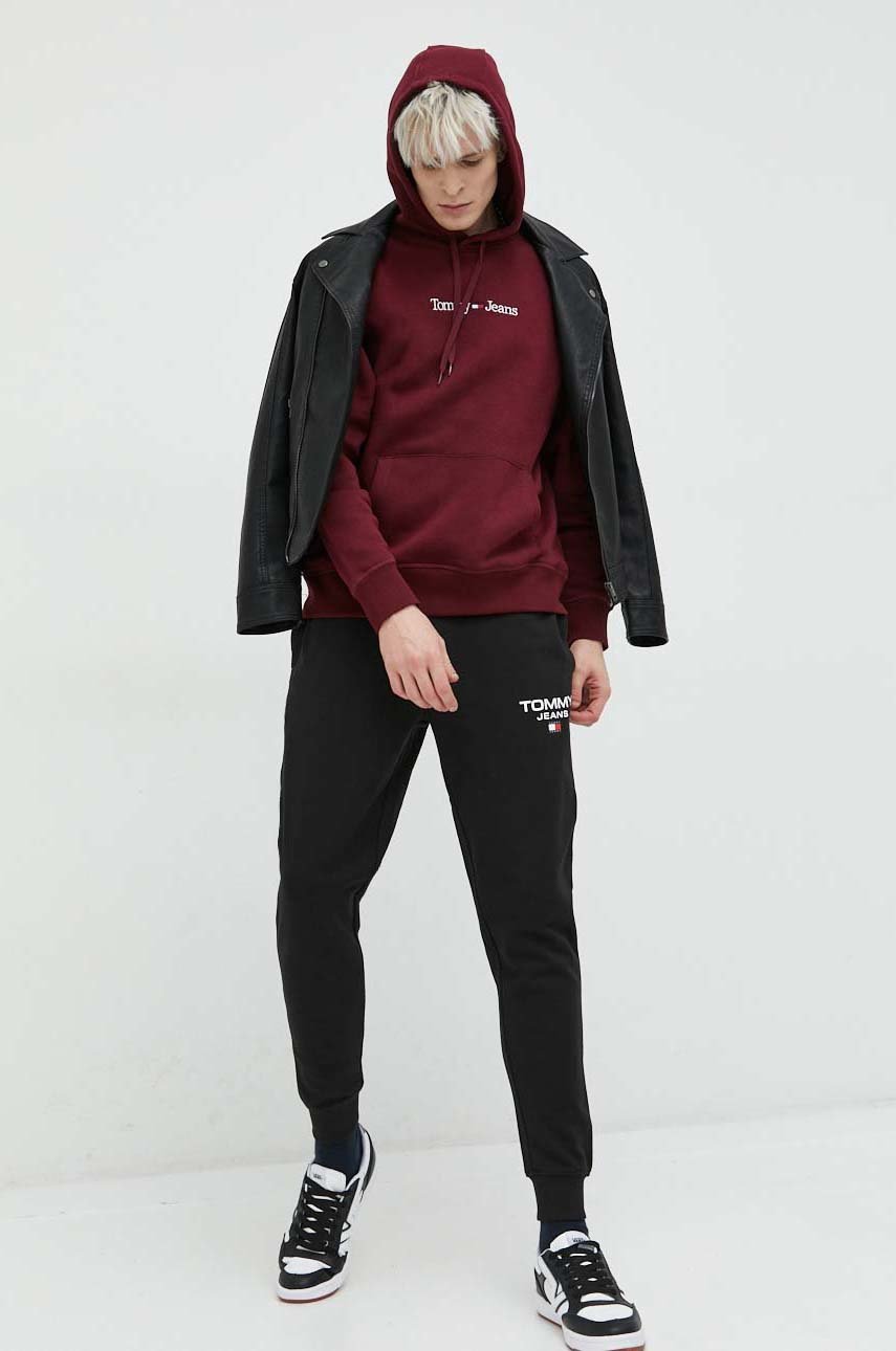 Tommy Jeans bluza mahoniowy