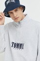 Bombažen pulover Tommy Jeans siva DM0DM15021.9BYY