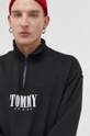 črna Bombažen pulover Tommy Jeans