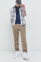 Памучна риза Hollister Co. KI325.2304.178 бежов AW22