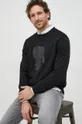 črna Bombažen pulover Karl Lagerfeld