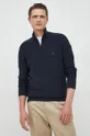 Βαμβακερό πουλόβερ Tommy Hilfiger σκούρο μπλε