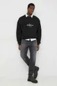 Calvin Klein Jeans pamut melegítőfelső fekete