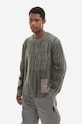 A-COLD-WALL* sweter wełniany Two-Tone Jacquard Knit ACWMK074 zielony