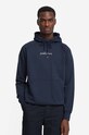 Bavlněná mikina Wood Wood Fred Hoodie 12045600-2474 s kapucí námořnická modř 12045600.2474.NAVY