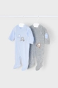 niebieski Mayoral Newborn pajacyk niemowlęcy (2-pack) Chłopięcy