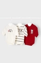 κόκκινο Mayoral Newborn Φορμάκι μωρού (3-pack) Για αγόρια