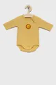 żółty United Colors of Benetton body bawełniane niemowlęce Chłopięcy
