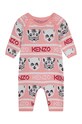 Kenzo Kids pajacyk niemowlęcy bawełniany + czapeczka różowy K98071