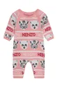 różowy Kenzo Kids pajacyk niemowlęcy bawełniany + czapeczka Dziewczęcy
