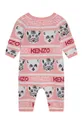 Kenzo Kids Хлопковый комбинезон для младенцев + czapeczka розовый