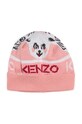 Dziewczynka Kenzo Kids pajacyk niemowlęcy bawełniany + czapeczka K98071 różowy