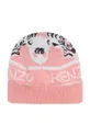 różowy Kenzo Kids pajacyk niemowlęcy bawełniany + czapeczka