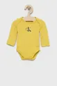 Body za dojenčka Calvin Klein Jeans 3-pack rumena