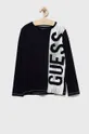 tmavomodrá Detská bavlnená košeľa s dlhým rukávom Guess Chlapčenský