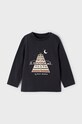 Mayoral longsleeve bawełniany dziecięcy nadruk szary 2007.3D.BABY
