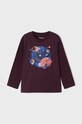 Detská bavlnená košeľa s dlhým rukávom Mayoral bavlna burgundské 4002.5A.MINI