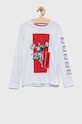 Jack & Jones longsleeve din bumbac pentru copii print alb 12217803.White