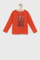 oranžová Detská bavlnená košeľa s dlhým rukávom Guess Chlapčenský