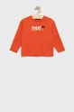 oranžová Detská bavlnená košeľa s dlhým rukávom Tommy Hilfiger Chlapčenský