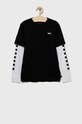Vans longsleeve bawełniany dziecięcy nadruk czarny VN0A49OYBKA1