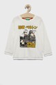 United Colors of Benetton longsleeve bawełniany dziecięcy nadruk biały 3F93G103Z.P