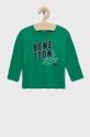 zielony United Colors of Benetton longsleeve bawełniany dziecięcy Chłopięcy