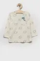 béžová Detská bavlnená košeľa s dlhým rukávom United Colors of Benetton Chlapčenský