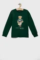 zelena Otroška bombažna majica z dolgimi rokavi Polo Ralph Lauren Fantovski