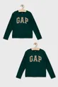 zelená Detská bavlnená košeľa s dlhým rukávom GAP Chlapčenský