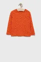 Otroška bombažna majica z dolgimi rokavi GAP oranžna