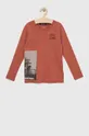 oranžová Detská bavlnená košeľa s dlhým rukávom Pepe Jeans Renato Chlapčenský