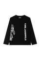 czarny Karl Lagerfeld longsleeve bawełniany dziecięcy Chłopięcy