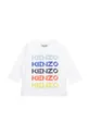 bijela Dječja pamučna majica dugih rukava Kenzo Kids Za dječake