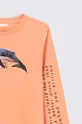 Otroška bombažna majica z dolgimi rokavi Coccodrillo oranžna