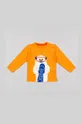 oranžová Detská bavlnená košeľa s dlhým rukávom zippy Chlapčenský
