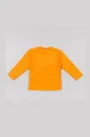 Detská bavlnená košeľa s dlhým rukávom zippy oranžová
