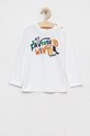 Birba&Trybeyond longsleeve bawełniany niemowlęcy nadruk biały 999.54036.00.