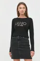 μαύρο Βαμβακερή μπλούζα με μακριά μανίκια Liu Jo